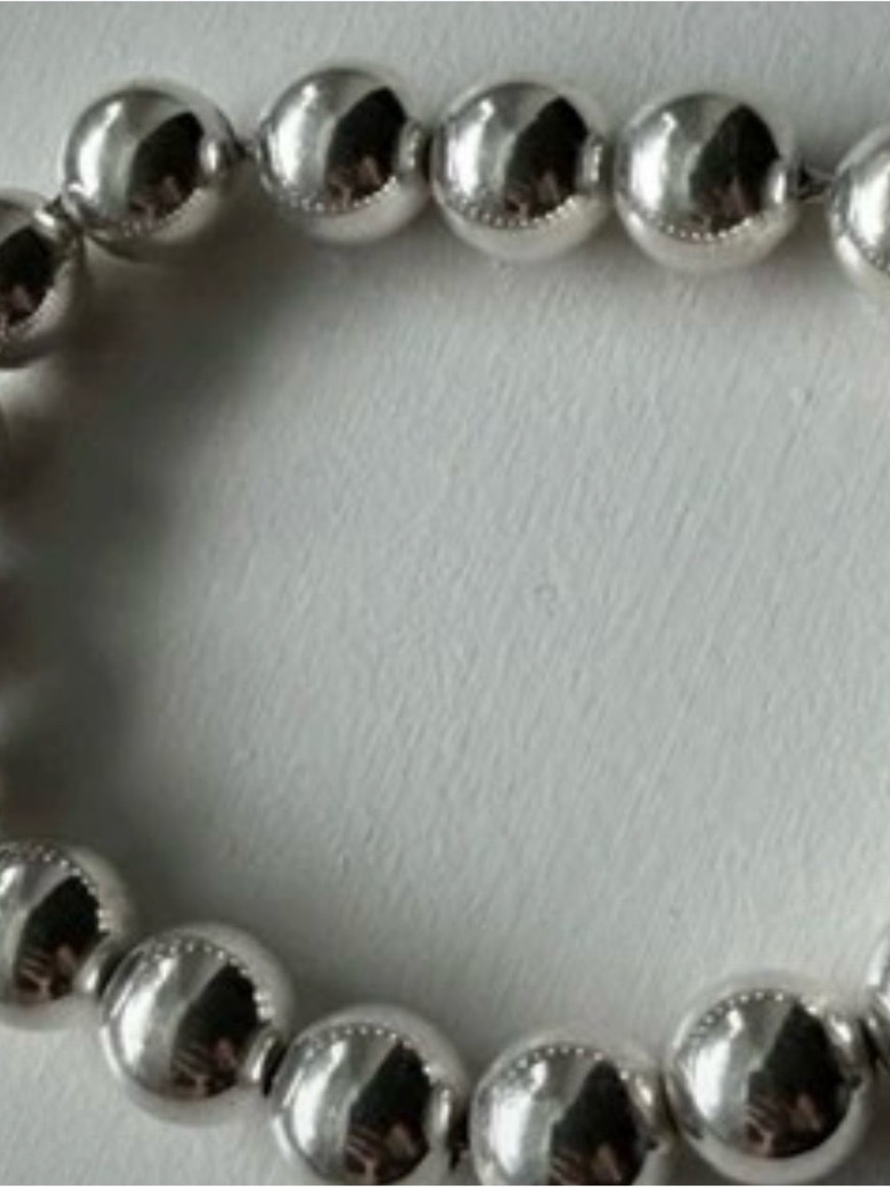 Tiffany & Co. Sterling Silver Bead Bracelet w/Tiffany Blue Pouch, no wear at all - Picture 8 of 12